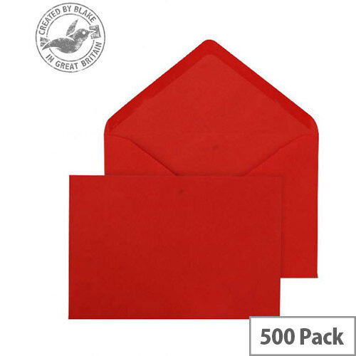 Blake Purely Everyday 133x197mm 100g/m2 Gummed Banker Envelopes Red Pack of 500 Blake Purely Everyday 133x197mm 100g/m2 Gummed Banker Envelopes Red Pack of 500