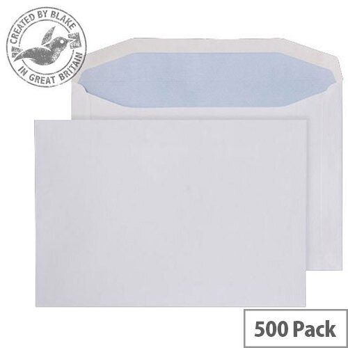 Purely Everyday Mailer Envelopes Gummed Wallet White 90gsm 178x254mm Pack of 500 Purely Everyday Mailer Envelopes Gummed Wallet White 90gsm 178x254mm Pack of 500