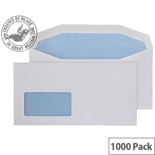 Purely Everyday White DL+ Envelopes Mailer Wallet Low Window Gummed 90gsm Pack of 1000 Purely Everyday White DL+ Envelopes Mailer Wallet Low Window Gummed 90gsm Pack of 1000