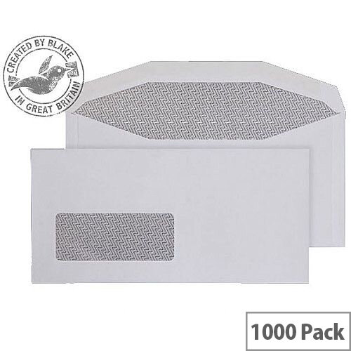Purely Everyday White DL+ Envelopes Mailer Wallet Low Window Gummed 90gsm Pack of 1000 Purely Everyday White DL+ Envelopes Mailer Wallet Low Window Gummed 90gsm Pack of 1000