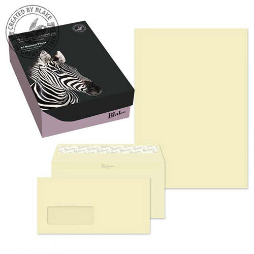 Blake Soho Vellum Wove A4 Paper & Wallet P&S DL Envelopes 120gsm (Pack of 250/50)