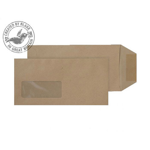 Purely Everyday Manilla DL Pocket Gummed Window Envelopes 80gsm Pack of 1000