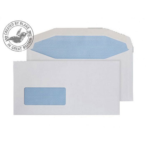 Purely Everyday White DL+ Envelopes Mailer Wallet Low Window Gummed 90gsm Pack of 1000 Purely Everyday White DL+ Envelopes Mailer Wallet Low Window Gummed 90gsm Pack of 1000