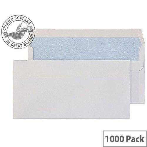 Purely Everyday DL+ White Self Seal Wallet Envelopes 90gsm Pack of 1000 Purely Everyday DL+ White Self Seal Wallet Envelopes 90gsm Pack of 1000