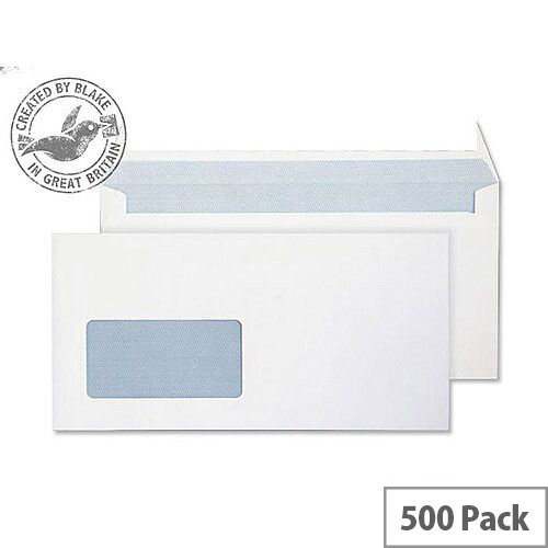 Purely Everyday Ultra White DL Wallet Window Envelopes 120gsm Pack of 500 Purely Everyday Ultra White DL Wallet Window Envelopes 120gsm Pack of 500