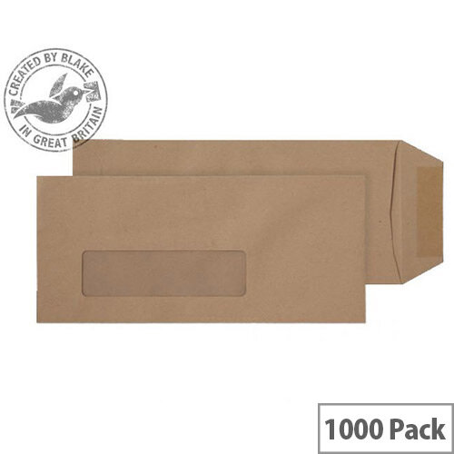 Purely Everyday Pocket Envelopes Gummed Low Window Manilla 80gsm 229x102mm Pack of 1000 Purely Everyday Pocket Envelopes Gummed Low Window Manilla 80gsm 229x102mm Pack of 1000