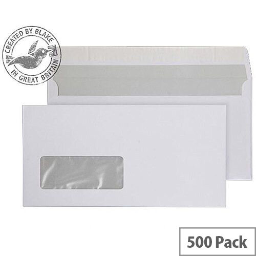 Purely Everyday Bright White DL Wallet Peel and Seal Window Envelopes 120gsm Pack of 500 Purely Everyday Bright White DL Wallet Peel and Seal Window Envelopes 120gsm Pack of 500