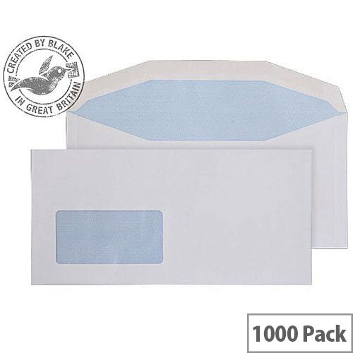 Purely Everyday White DL+ Envelopes Mailer Wallet Low Window Gummed 100gsm Pack of 1000 Purely Everyday White DL+ Envelopes Mailer Wallet Low Window Gummed 100gsm Pack of 1000
