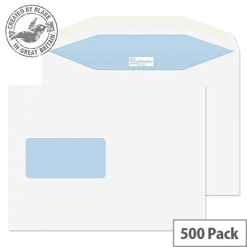 Blake Premium Mailing Wallet Window Gum White C5+ 162x235 90gsm (Pack of 500) Blake Premium Mailing Wallet Window Gum White C5+ 162x235 90gsm (Pack of 500)