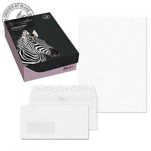 Blake Soho Diamond White Laid A4 Paper & Wallet P&S DL Envelopes 120gsm (Pack of 250/50)