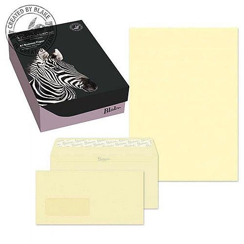 Blake Soho Vellum Laid A4 Paper & Wallet P&S DL Envelopes 120gsm (Pack of 250/50)