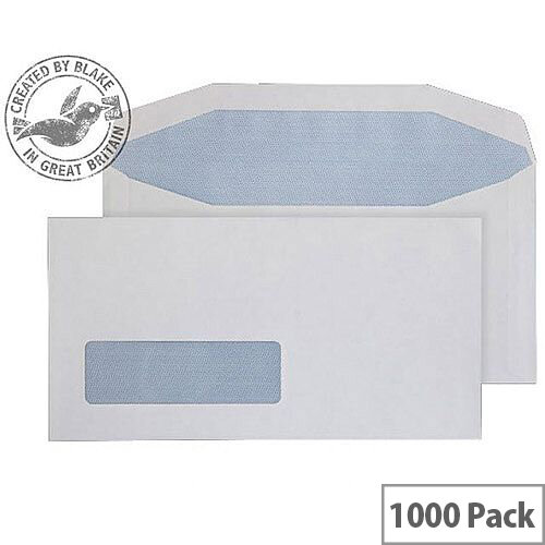 Purely Everyday White DL+ Envelopes Mailer Wallet Low Window Gummed 90gsm Pack of 1000 Purely Everyday White DL+ Envelopes Mailer Wallet Low Window Gummed 90gsm Pack of 1000