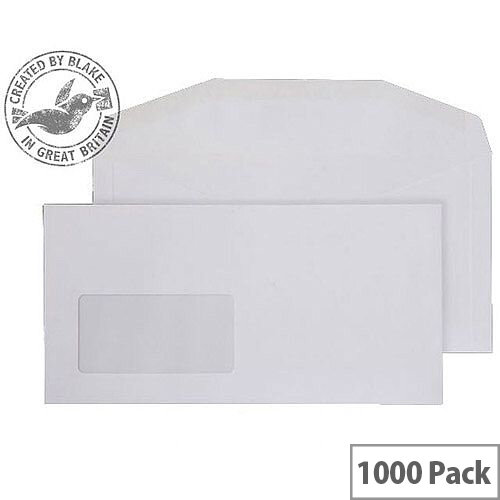 Purely Everyday White DL+ Envelopes Mailer Wallet Window Gummed 110gsm Pack of 1000 Purely Everyday White DL+ Envelopes Mailer Wallet Window Gummed 110gsm Pack of 1000