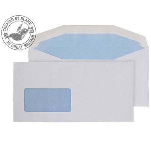 Purely Everyday White DL+ Envelopes Mailer Wallet Low Window Gummed 110gsm Pack of 1000 Purely Everyday White DL+ Envelopes Mailer Wallet Low Window Gummed 110gsm Pack of 1000