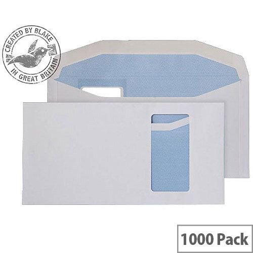 Purely Everyday White DL+ Envelopes Mailer Wallet Window Gummed 90gsm Pack of 1000 Purely Everyday White DL+ Envelopes Mailer Wallet Window Gummed 90gsm Pack of 1000