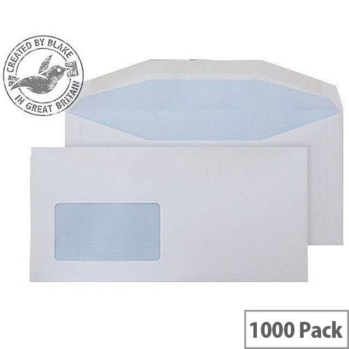 Purely Everyday White DL+ Envelopes Mailer Wallet Window Gummed 115gsm Pack of 1000 Purely Everyday White DL+ Envelopes Mailer Wallet Window Gummed 115gsm Pack of 1000