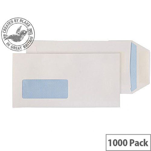 Purely Everyday White DL Pocket Self Seal Low Window Envelopes 90gsm Pack of 1000 Purely Everyday White DL Pocket Self Seal Low Window Envelopes 90gsm Pack of 1000