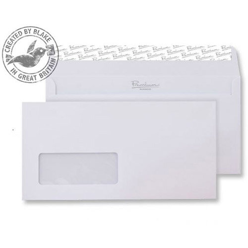 Blake DL Ice White Premium Business Wallet Window Wove 120gsm Pack of 500