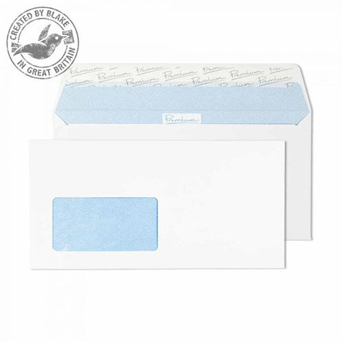 Premium Office DL Ultra White Wove Wallet German Window Envelopes 120gsm Pack of 500 Premium Office DL Ultra White Wove Wallet German Window Envelopes 120gsm Pack of 500