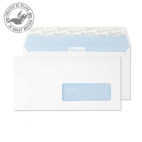 Premium Office DL Ultra White Wove Wallet French Window Envelopes 120gsm Pack of 500 Premium Office DL Ultra White Wove Wallet French Window Envelopes 120gsm Pack of 500
