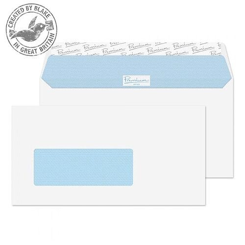 Premium Office DL Ultra White Wove Wallet Dutch Window Envelopes 120gsm Pack of 500 Premium Office DL Ultra White Wove Wallet Dutch Window Envelopes 120gsm Pack of 500
