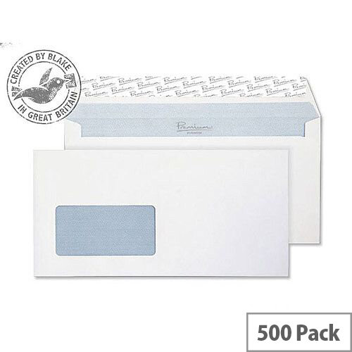 Blake Premium Office Ultra White Wallet Window Wove DL+ 120gsm Pack of 500 Blake Premium Office Ultra White Wallet Window Wove DL+ 120gsm Pack of 500