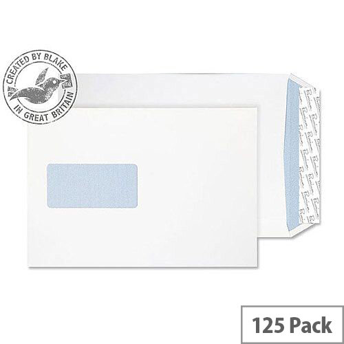Blake Premium Off Gusset Window P& Ult White Wove C5 25mm 140gsm (Pack of 125) Blake Premium Off Gusset Window P& Ult White Wove C5 25mm 140gsm (Pack of 125)
