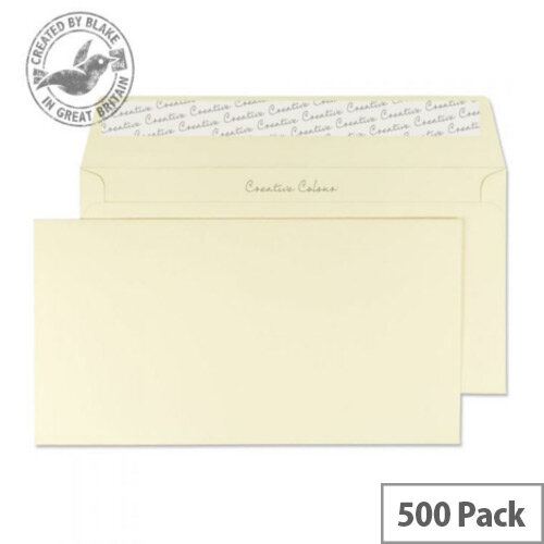 Creative Colour DL+ Vanilla Ice Cream Wallet Envelopes 120gsm Pack of 500 Creative Colour DL+ Vanilla Ice Cream Wallet Envelopes 120gsm Pack of 500