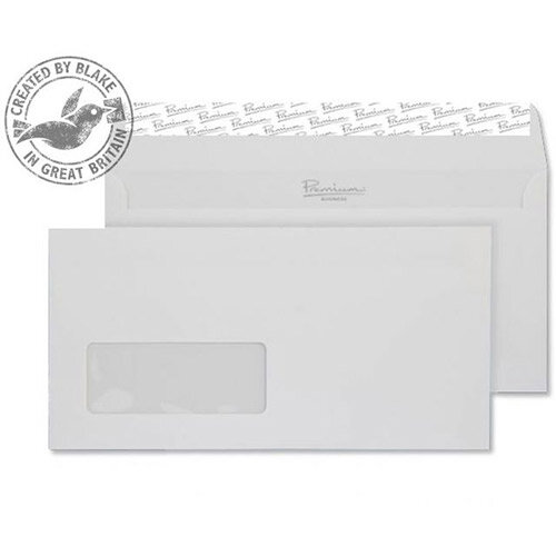 Blake White Premium Business Wallet Window Diamond Smooth DL 120gsm Pack of 500 Blake White Premium Business Wallet Window Diamond Smooth DL 120gsm Pack of 500