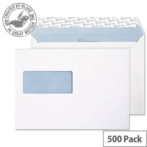 Blake Premium Office Wallet Window P& Ultra White Wove C5 120gsm (Pack of 500) Blake Premium Office Wallet Window P& Ultra White Wove C5 120gsm (Pack of 500)