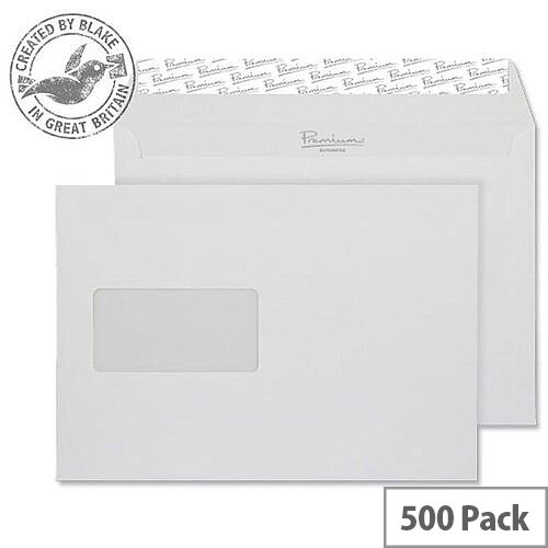 Blake Premium Business Wallet Window P&S Brilliant White C5 120gsm (Pack of 500)