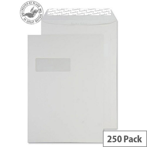 Creative Colour Ice White Pocket Window C4 Envelopes (Pack of 250) Creative Colour Ice White Pocket Window C4 Envelopes (Pack of 250)