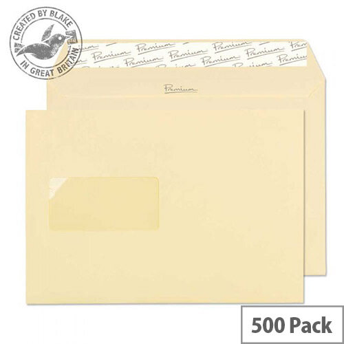Blake Premium Business Vellum Wove Window C5 Envelopes (Pack of 500) Blake Premium Business Vellum Wove Window C5 Envelopes (Pack of 500)