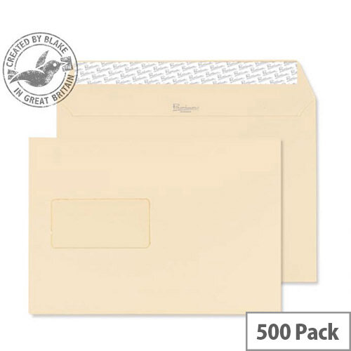 Blake Premium Business Cream Wove Window C5 Envelopes (Pack of 500)