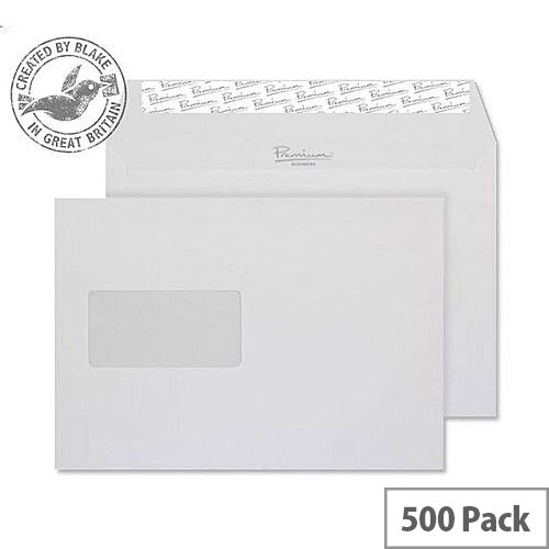 Blake Premium Bus Wallet Window P& Diamond White Laid C5 120gsm (Pack of 500) Blake Premium Bus Wallet Window P& Diamond White Laid C5 120gsm (Pack of 500)