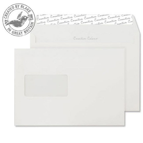 Creative Colour Wallet P& Window Milk White 120gsm C5 162x229mm (Pack of 500) Creative Colour Wallet P& Window Milk White 120gsm C5 162x229mm (Pack of 500)