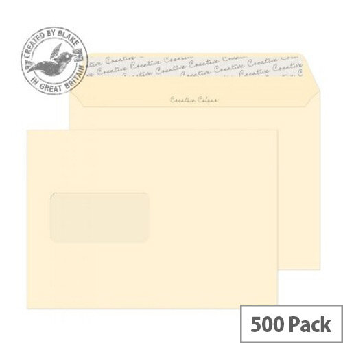 Creative Colour Clotted Cream Window C5 Envelopes (Pack of 500)