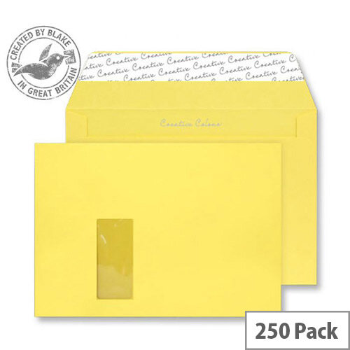 Creative Colour Banana Yellow Window C4 Envelopes (Pack of 250) Creative Colour Banana Yellow Window C4 Envelopes (Pack of 250)