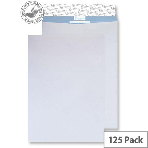Blake Premium Secure White B4 Pocket Peel and Seal 352x250mm 125gsm Envelopes Pack of 125 Blake Premium Secure White B4 Pocket Peel and Seal 352x250mm 125gsm Envelopes Pack of 125