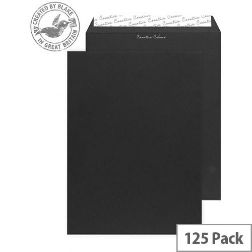 Creative Colour Jet Black Gusset Pocket C4 Envelopes (Pack of 125) Creative Colour Jet Black Gusset Pocket C4 Envelopes (Pack of 125)