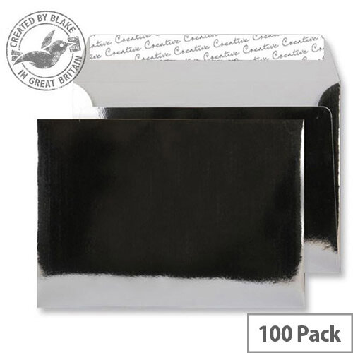 Blake Creative Shine C5 140g/m2 Peel and Seal Wallet Envelopes Chrome Plated Pack of 100 Blake Creative Shine C5 140g/m2 Peel and Seal Wallet Envelopes Chrome Plated Pack of 100