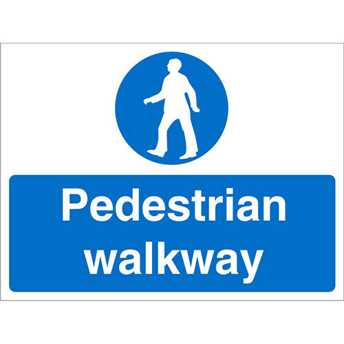 Construction Board 600x450 Safety Sign 4mm Fluted Pedestrian Walkway Construction Board 600x450 Safety Sign 4mm Fluted Pedestrian Walkway
