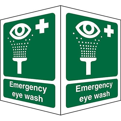 Protruding Sign 2 Faces 150x200 each 1mm Emergency Eye Wash Protruding Sign 2 Faces 150x200 each 1mm Emergency Eye Wash