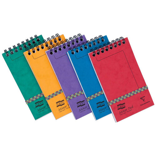 Europa Minor Notepad Wirebound Elasticated Ruled 80gsm 120 Pages 127x76mm Assorted Pack of 20