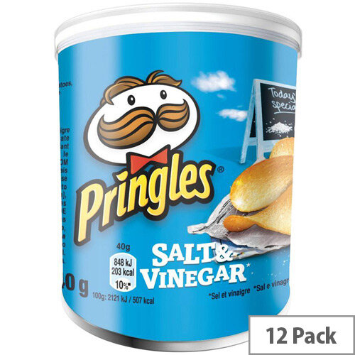 Pringles Popngo Salt and Vinegar Unique Shape Well-seasoned Non Greasy Crisps Pack of 12