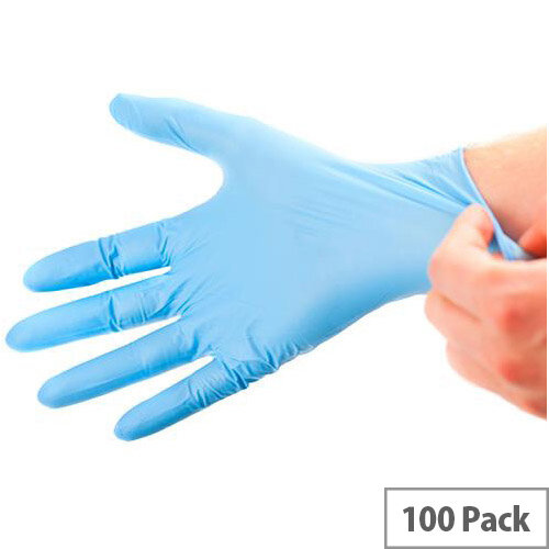 Vinyl Powder-Free Extra Large Disposable Gloves Blue Pack of 100 Vinyl Powder-Free Extra Large Disposable Gloves Blue Pack of 100
