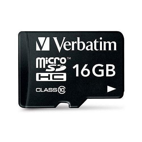 Verbatim Micro SDHC Card Including Adapter 16GB Black Ref 44082 Verbatim Micro SDHC Card Including Adapter 16GB Black Ref 44082