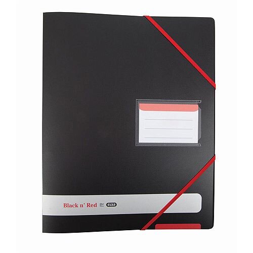 Black n Red A4 4 O-Rings 16mm Capacity Polypropylene Covered Ring Binder Black Black n Red A4 4 O-Rings 16mm Capacity Polypropylene Covered Ring Binder Black