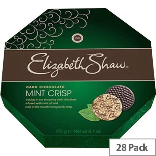 Elizabeth Shaw Mint Crisps Dark Chocolates Dark Individually Wrapped Pack of 28 Elizabeth Shaw Mint Crisps Dark Chocolates Dark Individually Wrapped Pack of 28