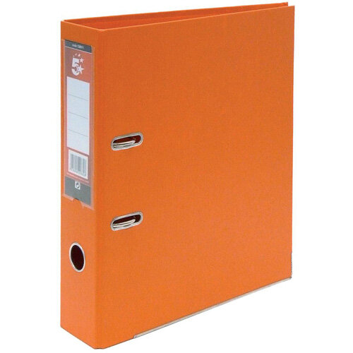 5 Star Office A4 Lever Arch File Plastic Orange Pack of 10 5 Star Office A4 Lever Arch File Plastic Orange Pack of 10